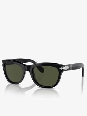 Persol Black Sunglasses with Dark Green Lenses